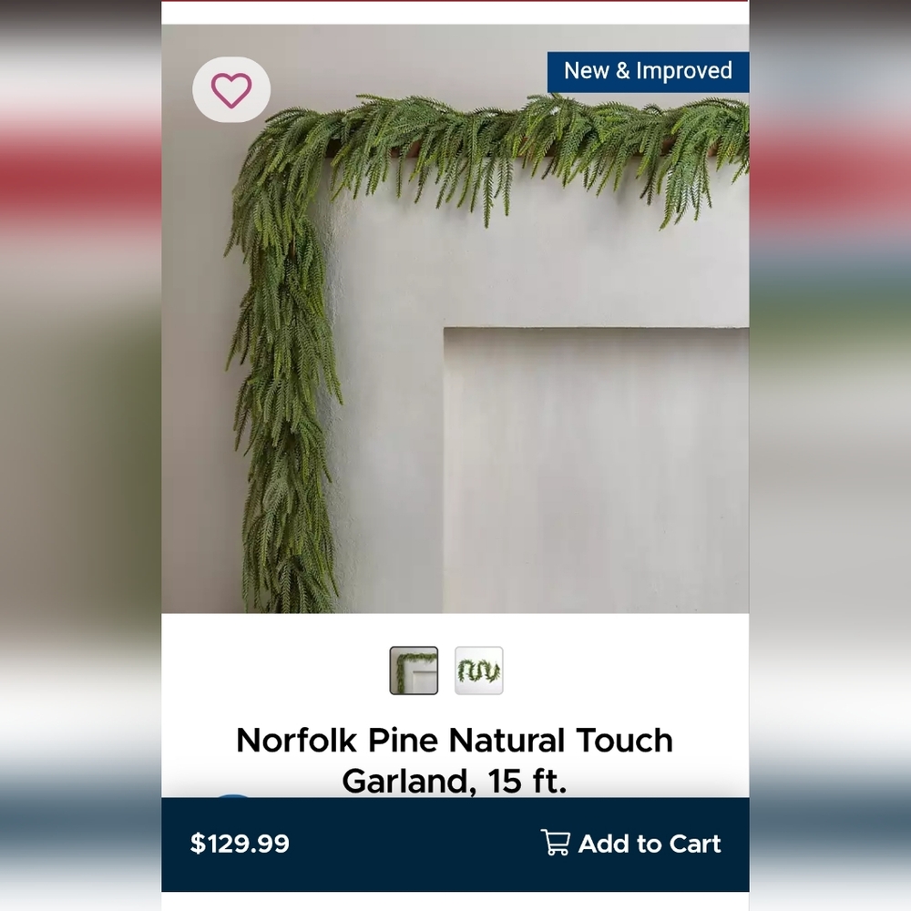 15ft Norfolk Pine Garland